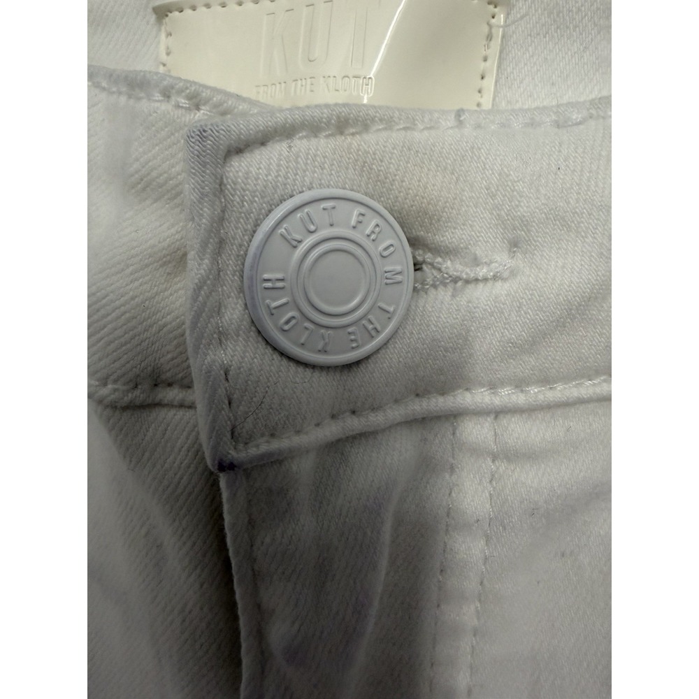 Kut From The Kloth Stella High Rise Fab Ab Flare Jeans Womens 0 White Raw Ankle - Picture 3 of 8